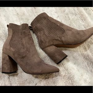 Steven New York Near Block Heel Bootie, Taupe, size 7.5